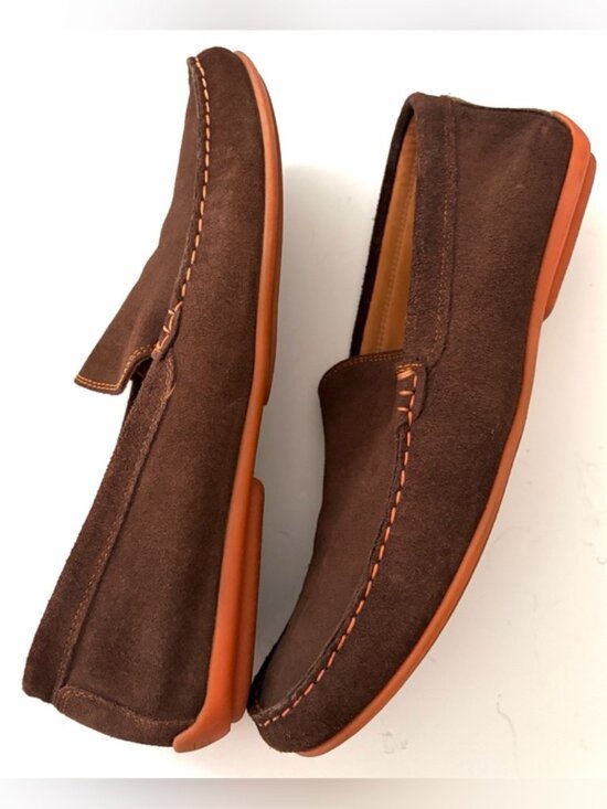 Austen Heller Man’s Whaler Loafers Brown Suede Handmade Moccasin Loafers 10.5 main image 6